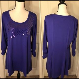 STYLE & CO Women Tunic Top Shirt Sz L Purple